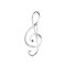 Sterling silver treble clef brooch