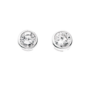 Sterling silver CZ circle studs