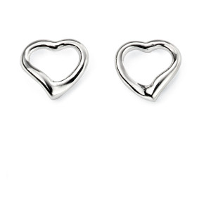Sterling silver heart studs