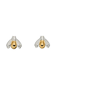 Silver bee with a gold plated center studs