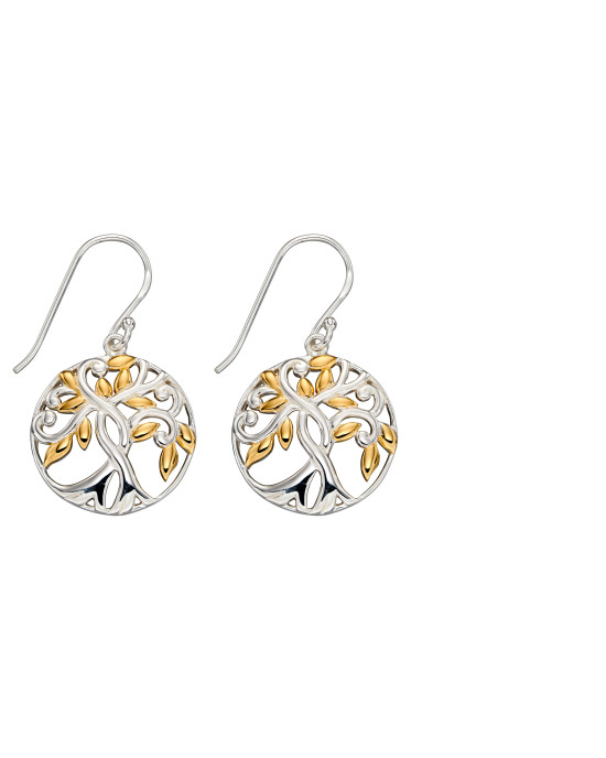 Silver tree of life with gold plated leaves