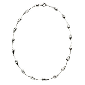 Silver Organic Shaped Droplet necklace