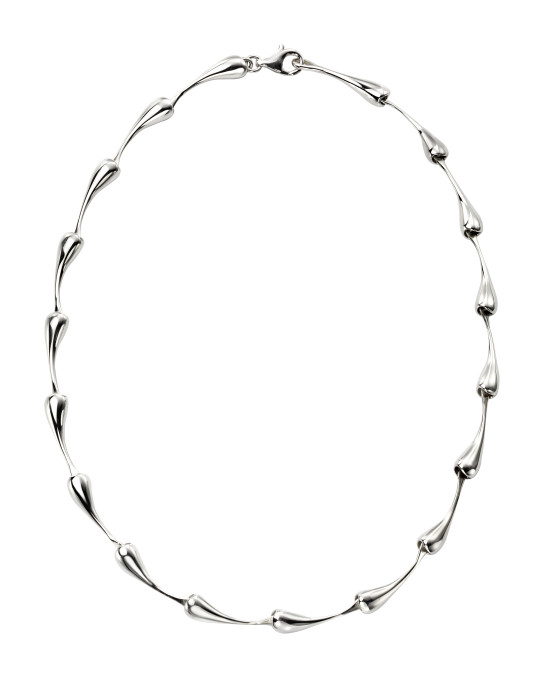 Silver Organic Shaped Droplet necklace