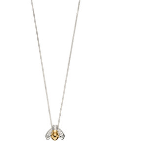 Silver bee with gold plating