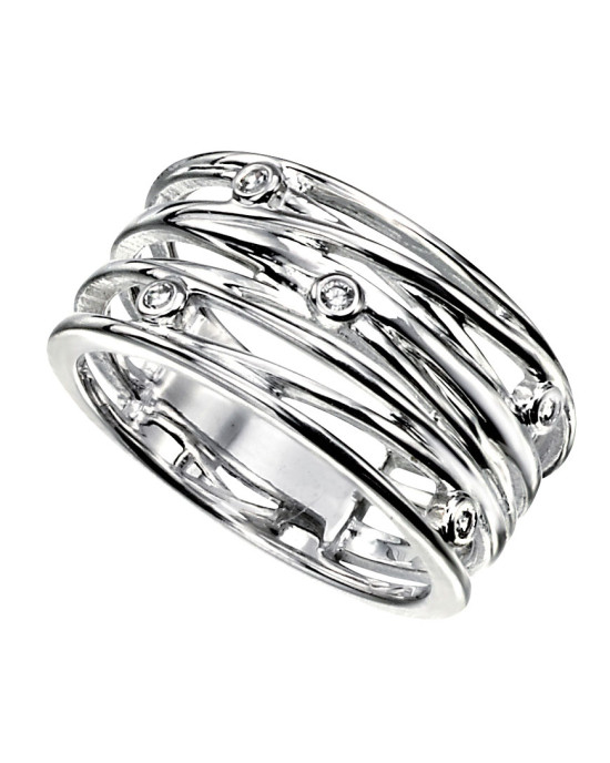 Multi CZ silver ring