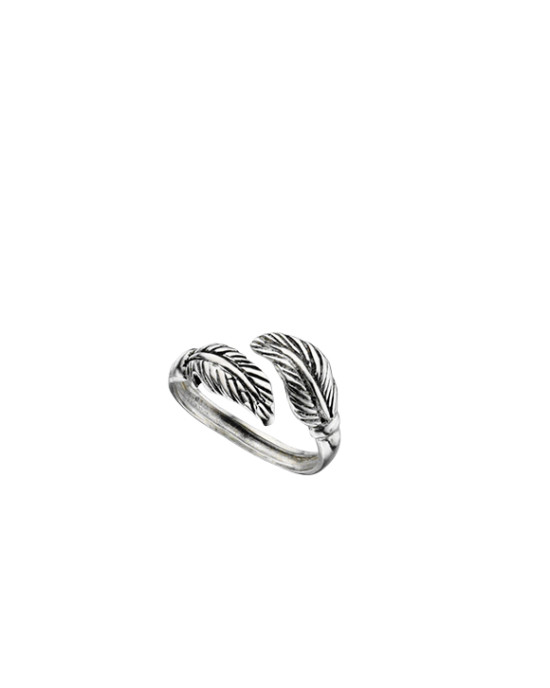 Silver leaf toe ring