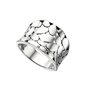 Sterling silver leaf ring