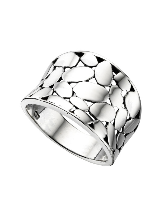 Sterling silver leaf ring
