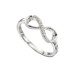Sterling silver CZ infinity ring