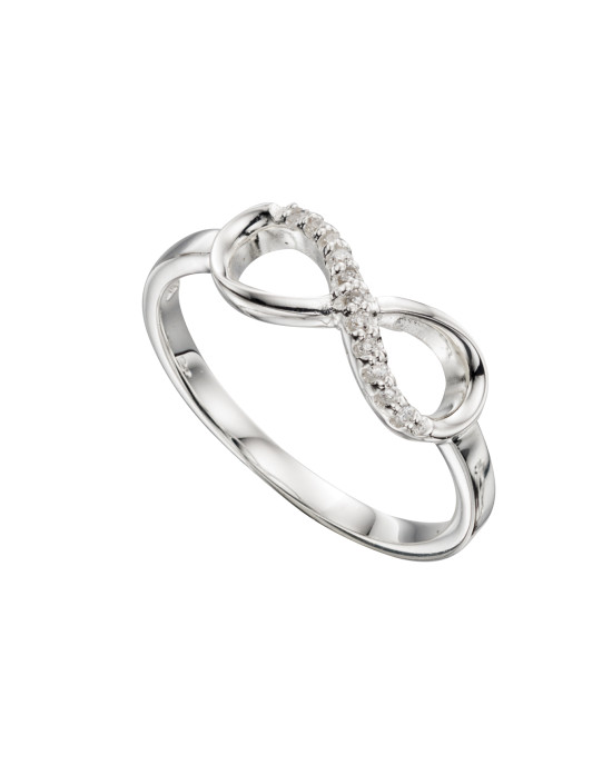 Sterling silver CZ infinity ring