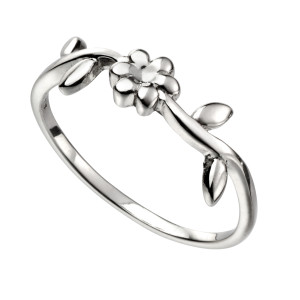 Small flower and leaf ring