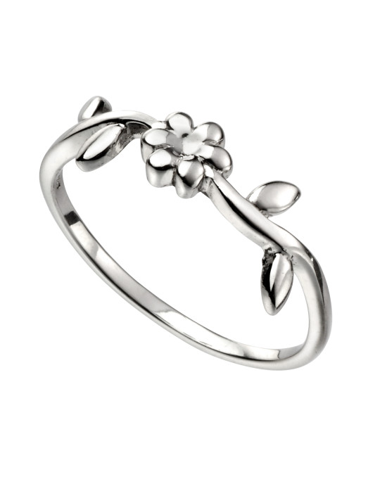 Small flower and leaf ring